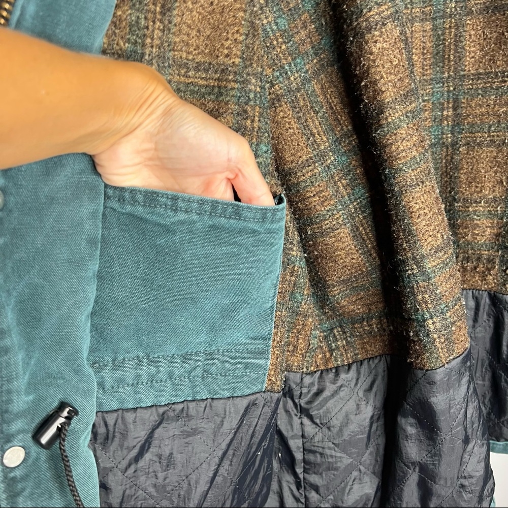 Vintage Carhartt Size L Blanket Lined Barnyard Barn Chore Coat Jacket Teal Green - Picture 7 of 8